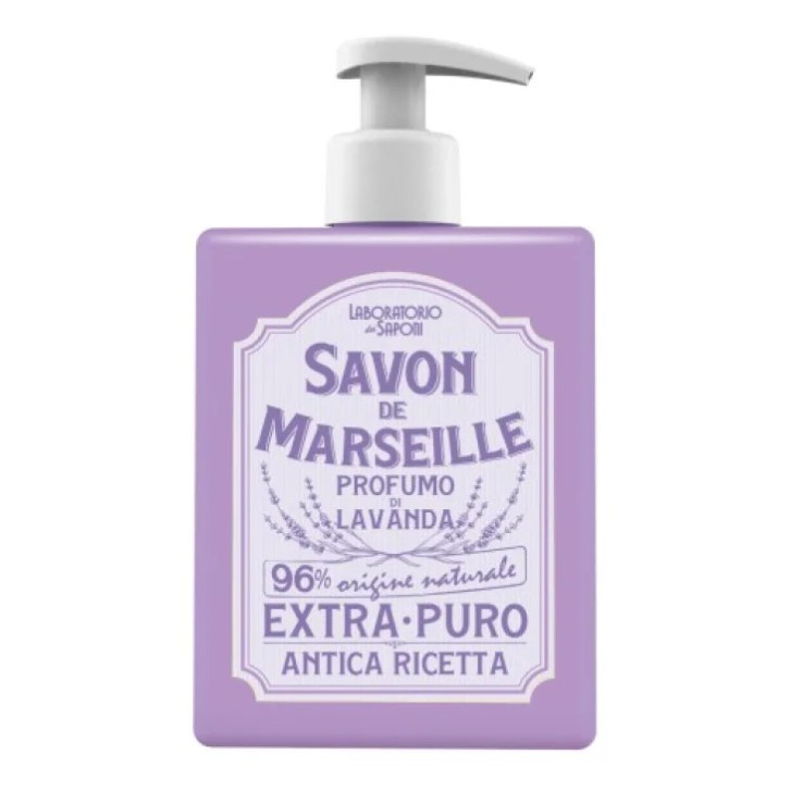 Sapone di Marsiglia Lavanda Liquido per Mani e Corpo 500 ml - Laboratorio dei Saponi