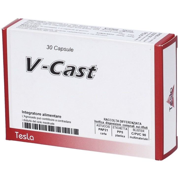 V Cast Integratore Agnocasto Supporto Premestruale 30 Capsule - TESLA SAS DI DR.ZUCCHI & C.