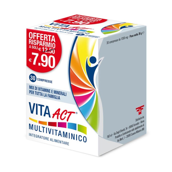 Multivitaminico Integratore Vitamine e Minerali Energetico 30 Compresse - Linea ACT