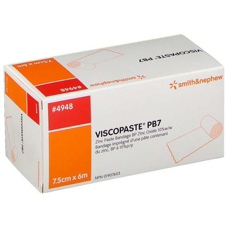 Viscopaste PB7 Benda Ossido Zinco per Ulcere e Dermatiti 600x7,5cm - Smith & Nephew