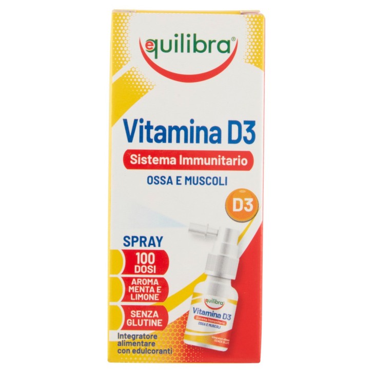 Vitamina D3 Spray Orale Integratore per Sistema Immunitario e Ossa 13ml - Equilibra