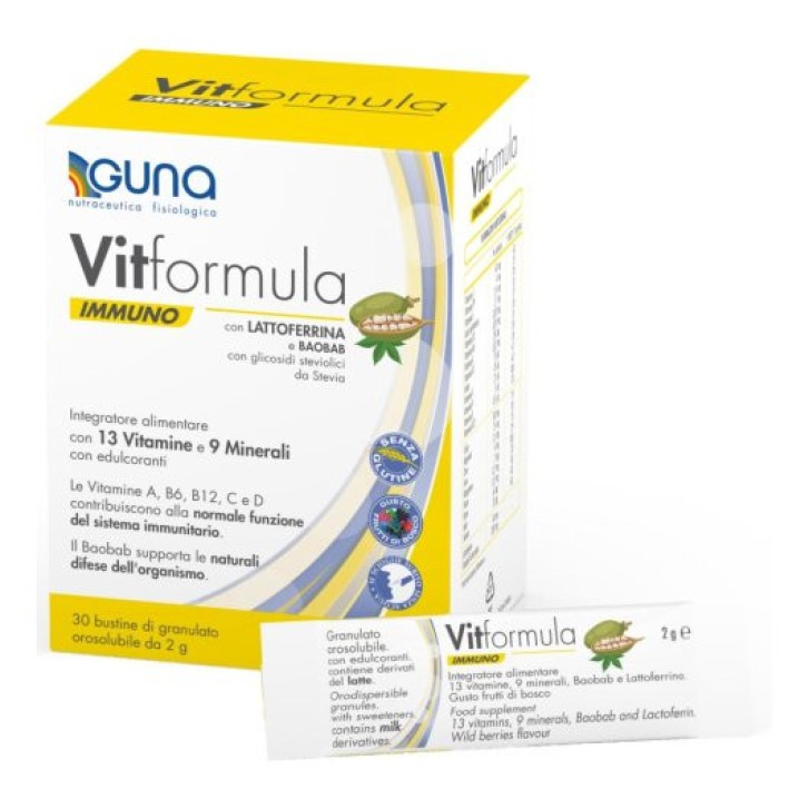 Immuno Integratore Alimentare Orosolubile Frutti di Bosco 30 Stick - Guna