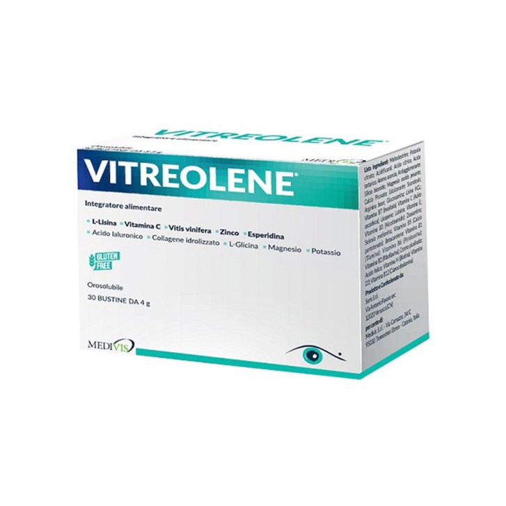 Vitreolene Integratore Occhi Antiossidante Senza Glutine e Lattosio 30 Bustine - Medivis