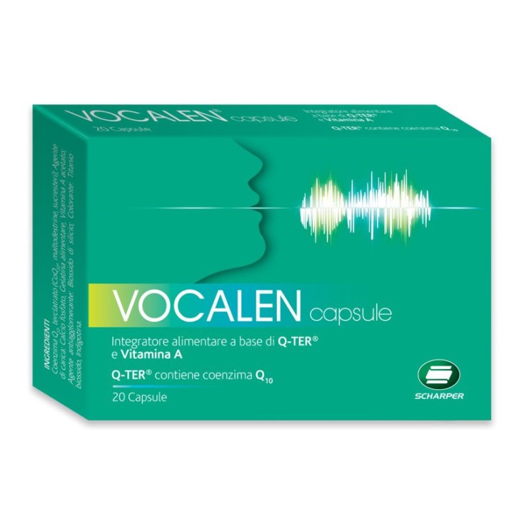 Vocalen Integratore Corde Vocali con Coenzima Q10 Senza Glutine 20 Capsule - Scharper