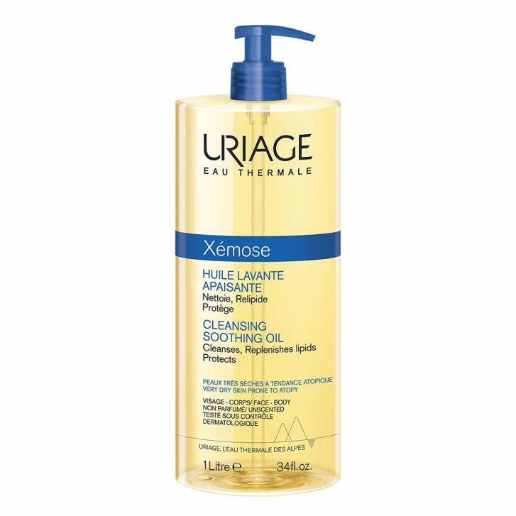 Xémose Olio Detergente Lenitivo Corpo per Pelle Secca Ipoallergenico 1L - Uriage