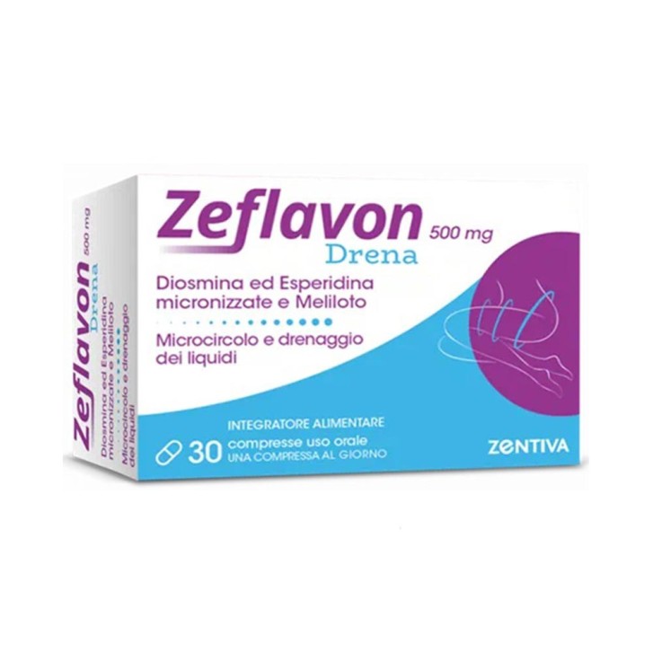Zeflavon Drena Integratore con Diosmina Esperidina e Meliloto 30 Compresse - Zentiva