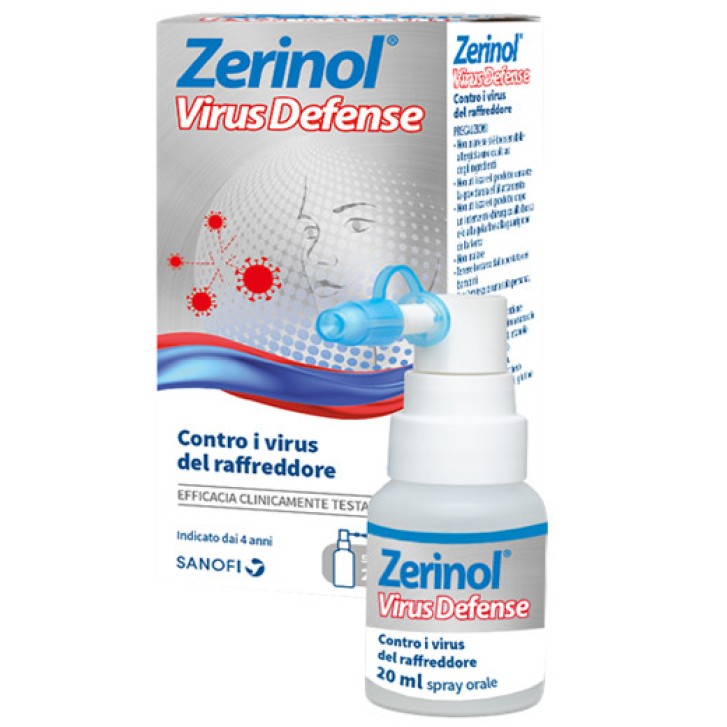 Zerinol Virus Defense Spray Orale Antivirale Tripla Azione Senza Zucchero 20 ml - Zerinol