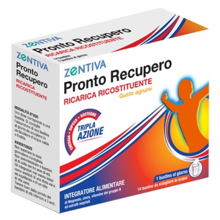 Integratore Ricostituente Pronto Recupero 14 Bustine Gusto Agrumi Senza Glutine - Zentiva