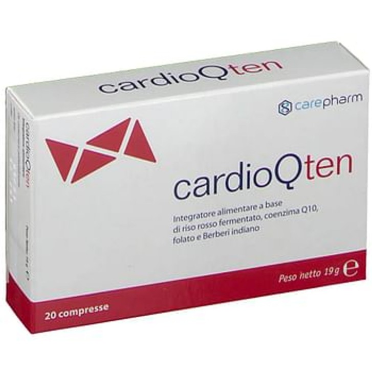 Cardioqten Integratore Cardiovascolare con Coenzima Q10 e Monacolina K 20 Compresse - Carepharm