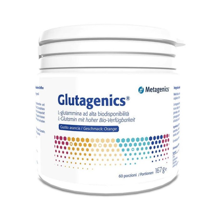 Glutagenics Integratore L-Glutammina Polvere Arancia Senza Glutine 167g - Metagenics