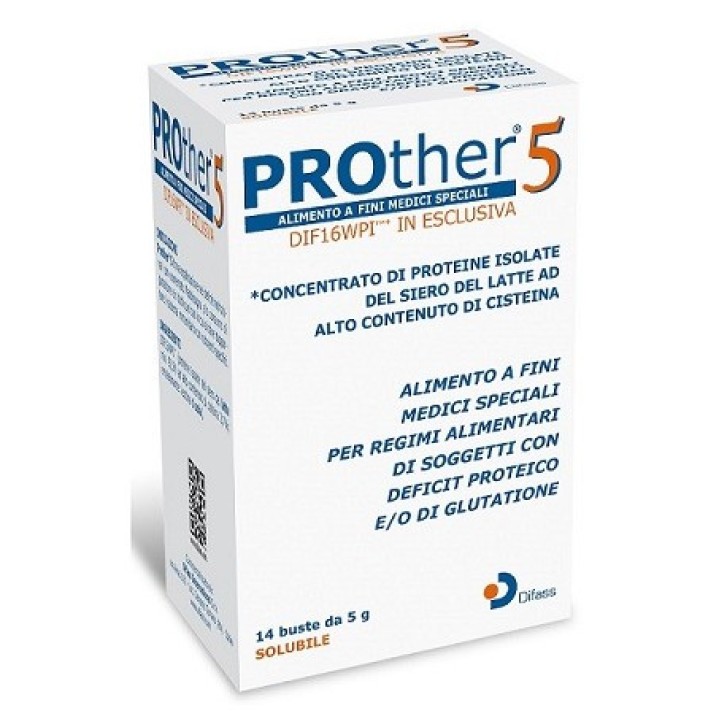 Prother 5 Integratore Alimentare Iperproteico Senza Glutine 14 Bustine - Difass