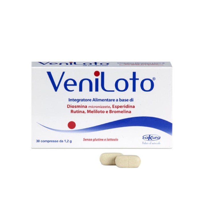 Veniloto Integratore per Circolazione Senza Glutine e Lattosio 30 Compresse - Sakura Italia