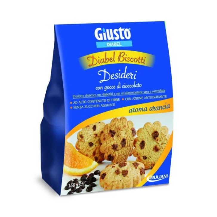 Diabel Biscotti Senza Zuccheri con Gocce Cioccolato Basso Indice Glicemico 150g - Giusto
