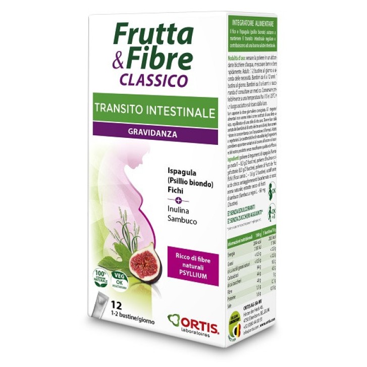 Frutta & Fibre Classico Integratore Gravidanza Senza Zuccheri 12 Bustine - Ortis