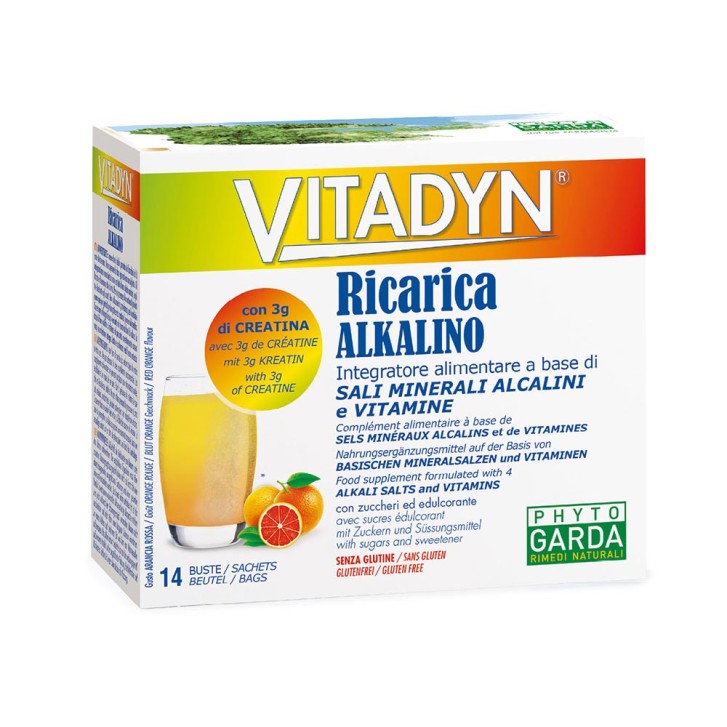 Vitadyn Ricarica Alkalino Integratore Sportivo Sali Minerali e Creatina 14 Bustine - Phyto Garda