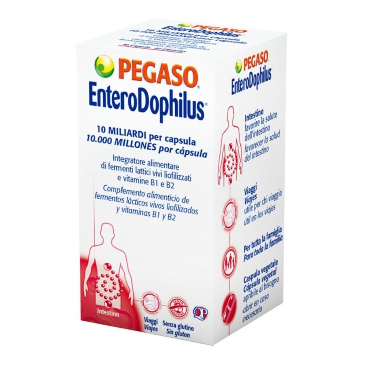 Enterodophilus Probiotico integratore fermenti lattici 40 capsule senza glutine - Pegaso