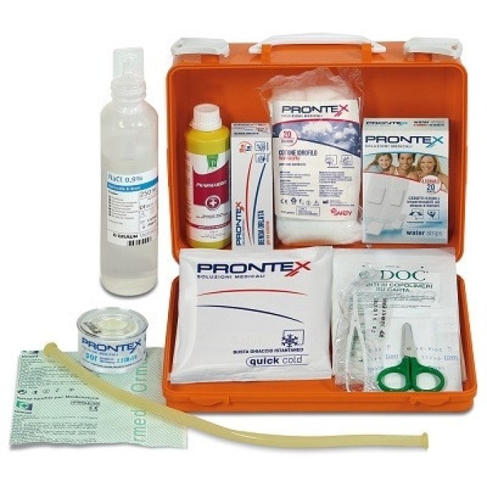 Cassetta pronto soccorso Gruppo C fissaggio muro trasportabile 25x8,3x18,5cm - Safety S.p.A.