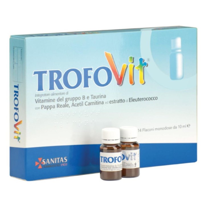 Trofovit Integratore Energetico Vitamine B 14 Flaconcini 10ml Gusto Ciliegia - Sanitas Lab