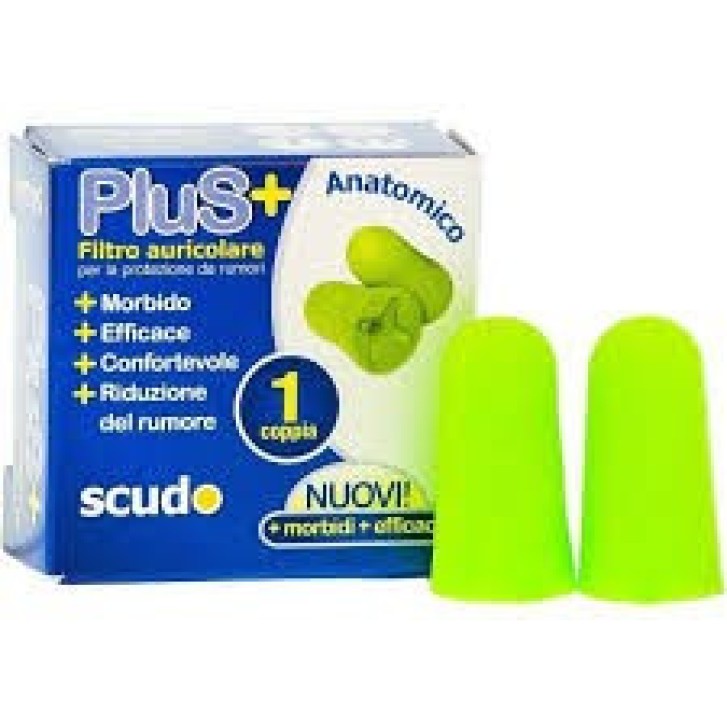 Scudo Plus Tappi per Orecchie Anatomici Riduzione Rumore 1 Coppia per Adulti - Pasquali
