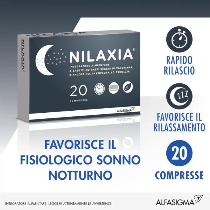 Nilaxia Integratore Rilassante per Sonno e Stress 20 Compresse - Nilaxia