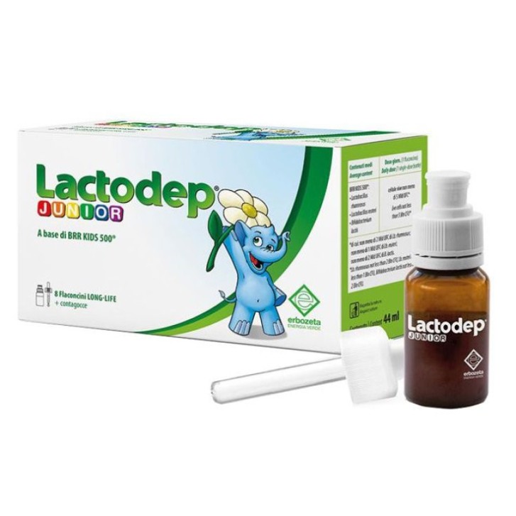 Lactodep Junior Integratore Fermenti Lattici per Bambini 8 Flaconcini 5,5ml - Erbozeta