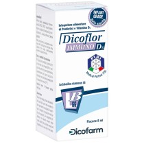 Dicoflor Immuno D3 Integratore Probiotici e Vitamina D3 Senza Glutine 8ml - Dicofarm
