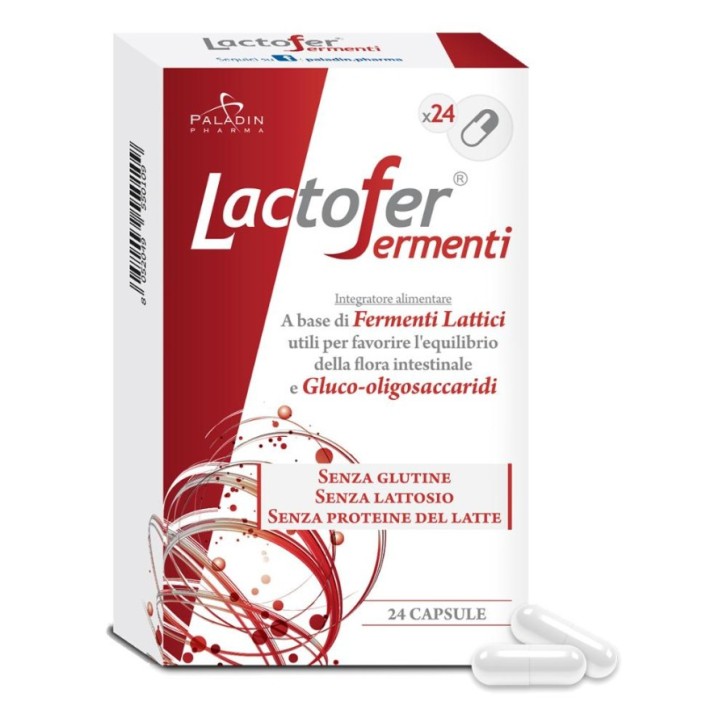 Lactofer Integratore Fermenti Lattici per Flora Intestinale 24 Capsule - Paladin