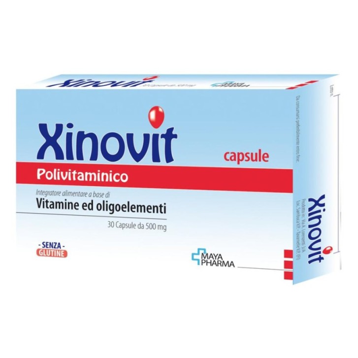 Xinovit Integratore Multivitaminico con Vitamine e Oligoelementi 30 Capsule 500mg - Maya Pharma