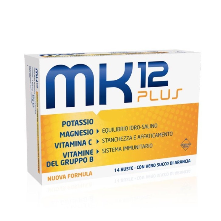 MK12 Plus Integratore Sali Minerali Arancia Senza Zucchero 14 Bustine - Euritalia Pharma