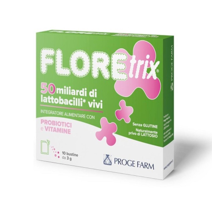 Floretrix Probiotico Integratore Flora Intestinale 50 Miliardi Fermenti 10 Bustine - Alfasigma