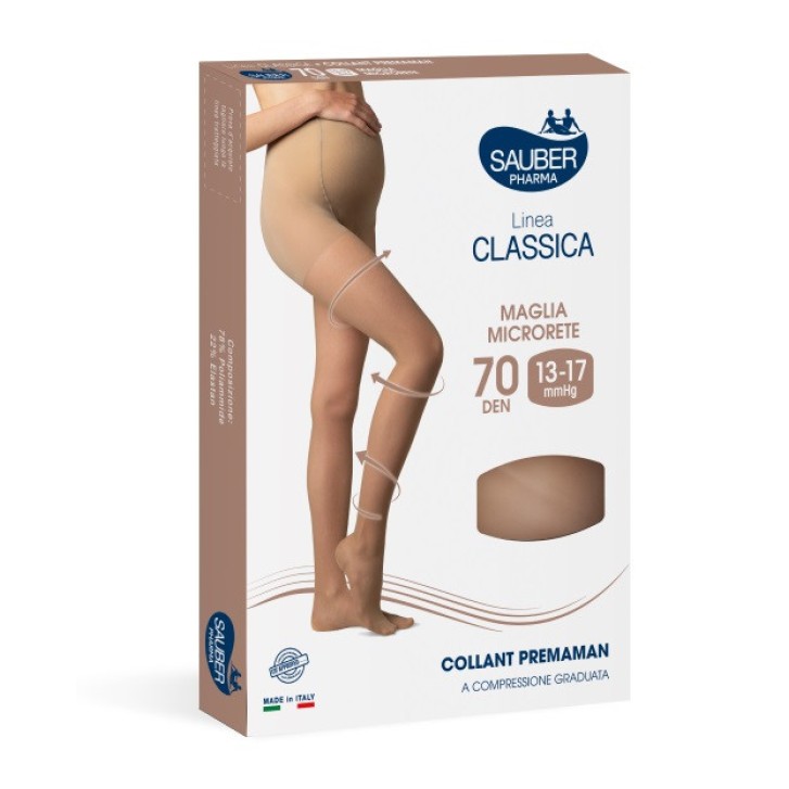 Collant Premaman 140 Denari Microrete Beige Compressione Media Dispositivo Medico - Sauber