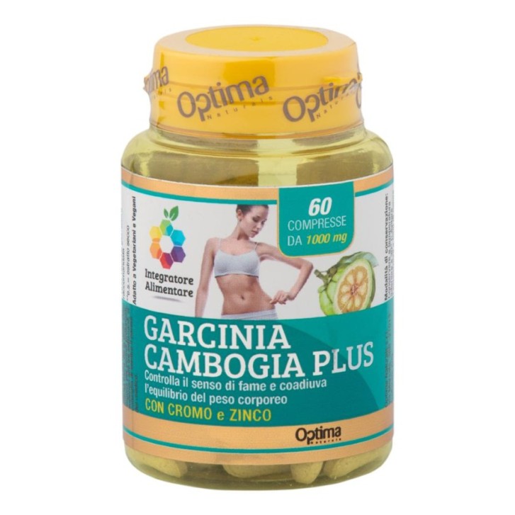 Garcinia Cambogia Plus Integratore Controllo del Peso 60 Compresse 1000mg - Optima Naturals