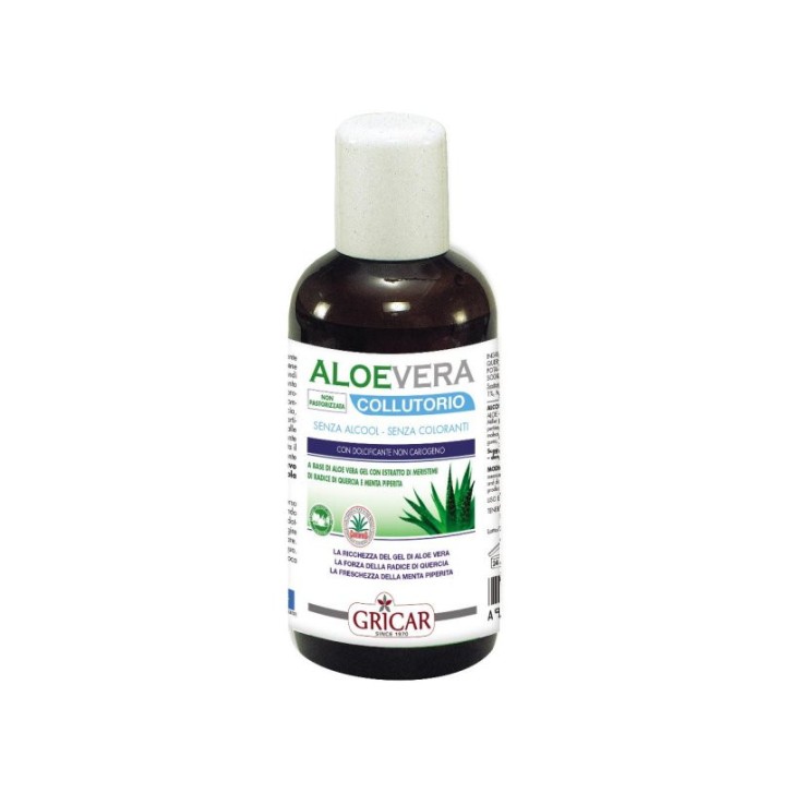 Collutorio Aloe Vera Lenitivo e Protettivo Senza Alcol Uso Quotidiano 250ml - Gricar
