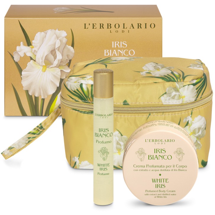 Set Iris Bianco Mini Beauty Case Profumo 15ml e Crema 75ml Edizione Limitata - L\'Erbolario