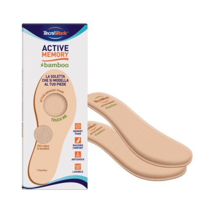 Soletta Ortopedica Memory Foam e Bamboo Traspirante Antibatterica Taglia 42 - Tecniwork