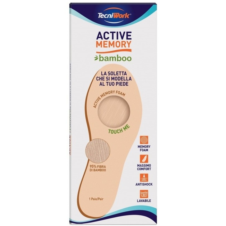 Soletta Active Memory Fibra di Bambù Memory Foam Traspirante Taglia 38 - Tecniwork