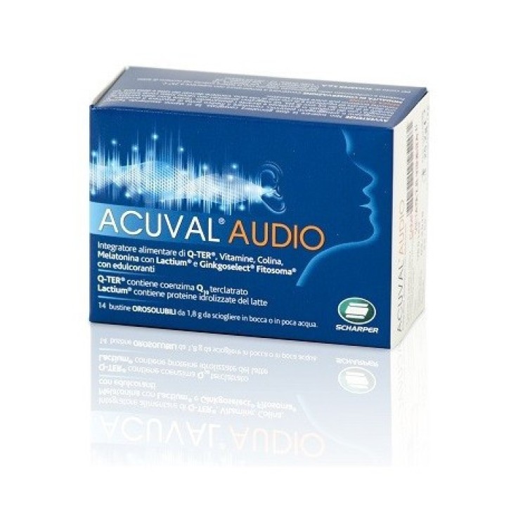 Acuval Audio Integratore per Udito e Acufeni 14 Bustine Senza Glutine - SCHARPER