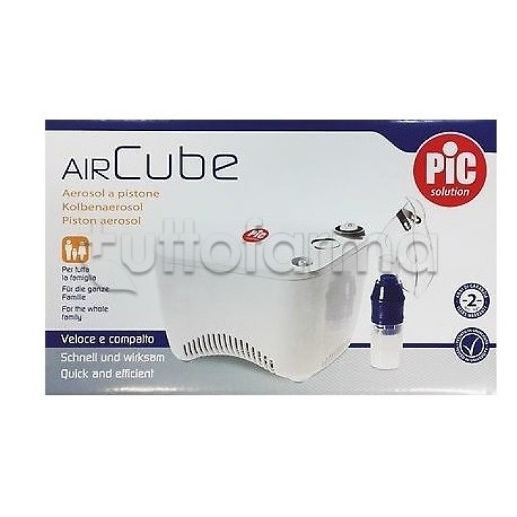 Aerosol Air Cube Compatto per Famiglia Capacità 2-10ml Flusso 13,5 l/min - Pic Solution