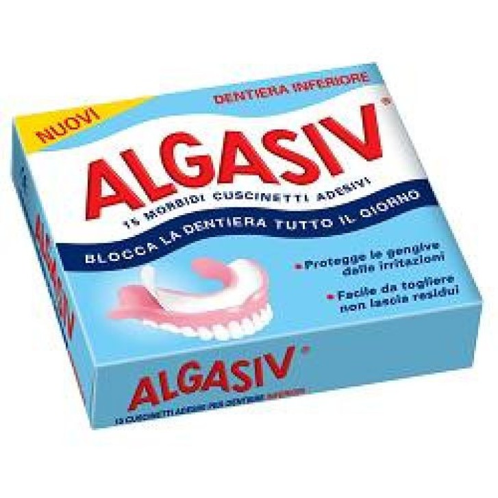 Adesivo per Protesi Dentaria Inferiore Cuscinetti Morbidi 15 Pezzi - Algasiv