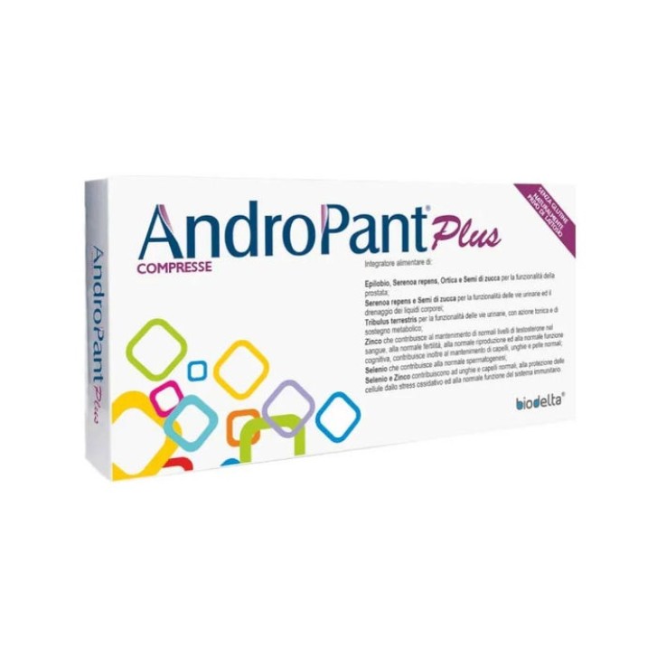 Andropant Plus Integratore Prostatica e Testosterone 30 Compresse Senza Glutine - Biodelta