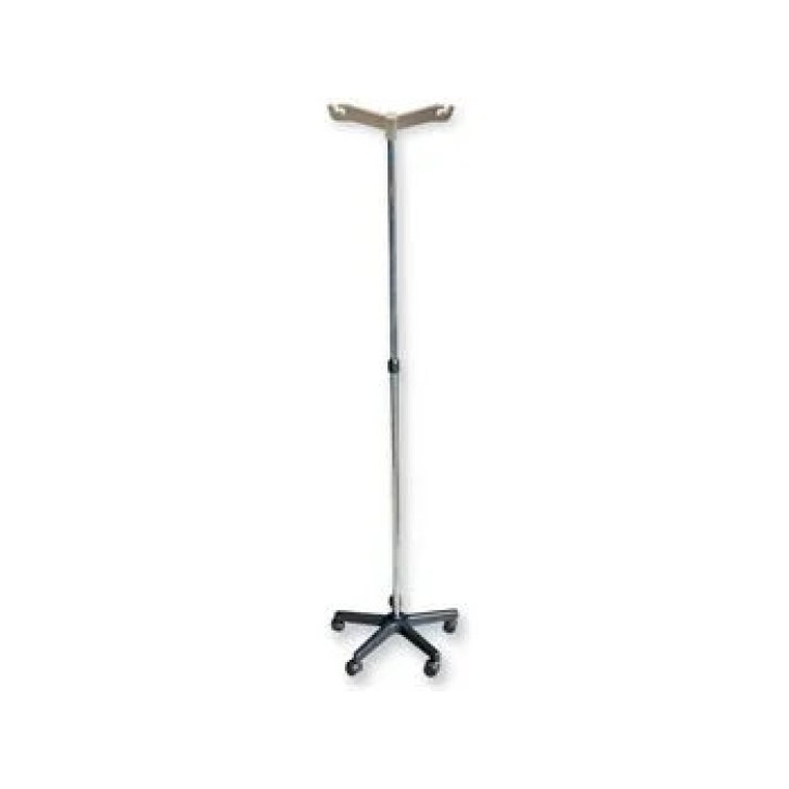 Asta Portaflebo Acciaio Cromato Altezza Regolabile 160-210 cm 2 Ganci AS13631 - Gima