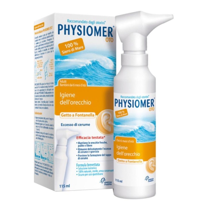 Physiomer Spray Orecchie Igiene Auricolare Soluzione Isotonica Rimuove Cerume 115ml