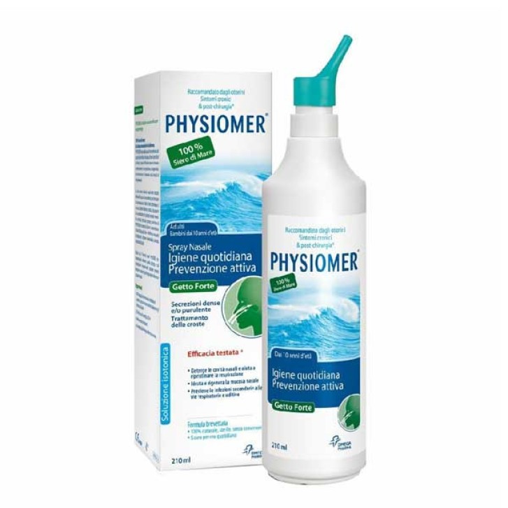 Spray Nasale Igiene Quotidiana Getto Forte Acqua di Mare Isotonica 210ml - PHYSIOMER