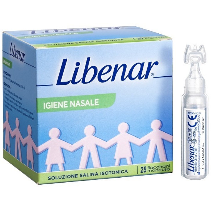 Soluzione Isotonica Igiene Nasale Sterile 25 Flaconcini Monodose 5ml - Libenar
