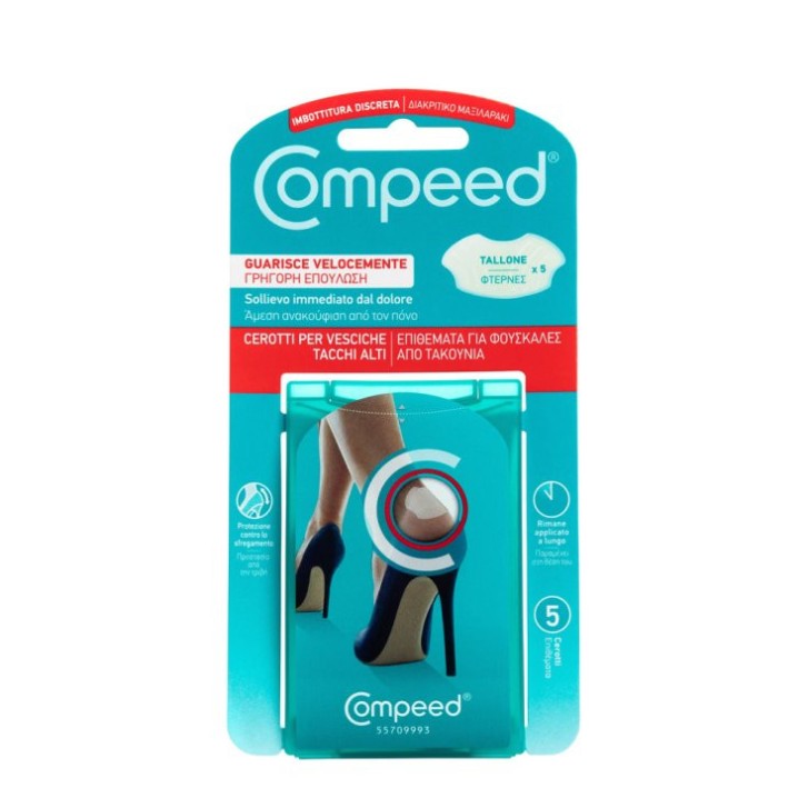 Cerotto Vesciche Tacchi Alti Idrocolloidale Impermeabile Traspirante 5pz - Compeed