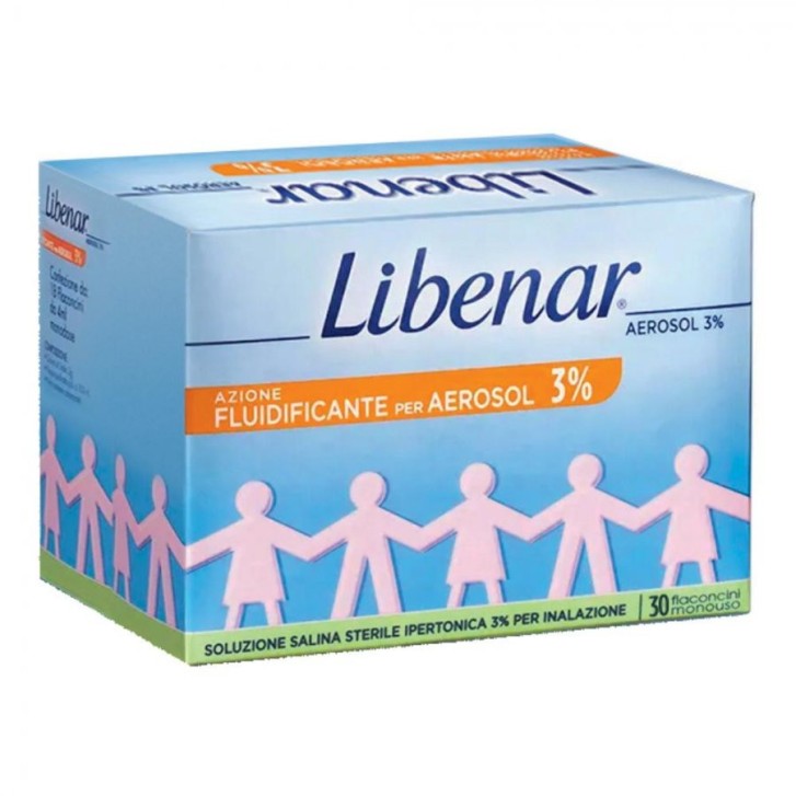 Libenar Aerosol Decongestionante Soluzione Ipertonica 3% 30 Fiale Pronto all\'Uso