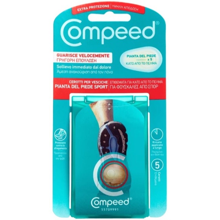 Cerotti Vesciche Pianta Piede Sport Idrocolloidi Impermeabili 5pz - Compeed