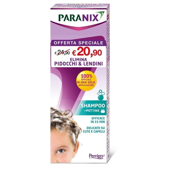 Shampoo Anti-Pidocchi Trattamento Senza Insetticidi con Pettine 200ml - Paranix