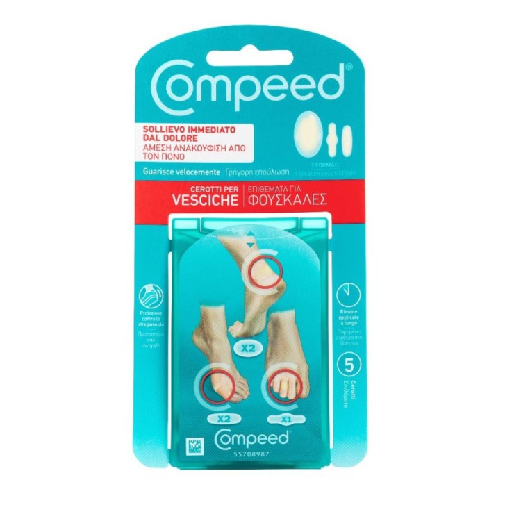 Cerotti Idrocolloidali per Vesciche Impermeabili Assortiti 5 pezzi - Compeed