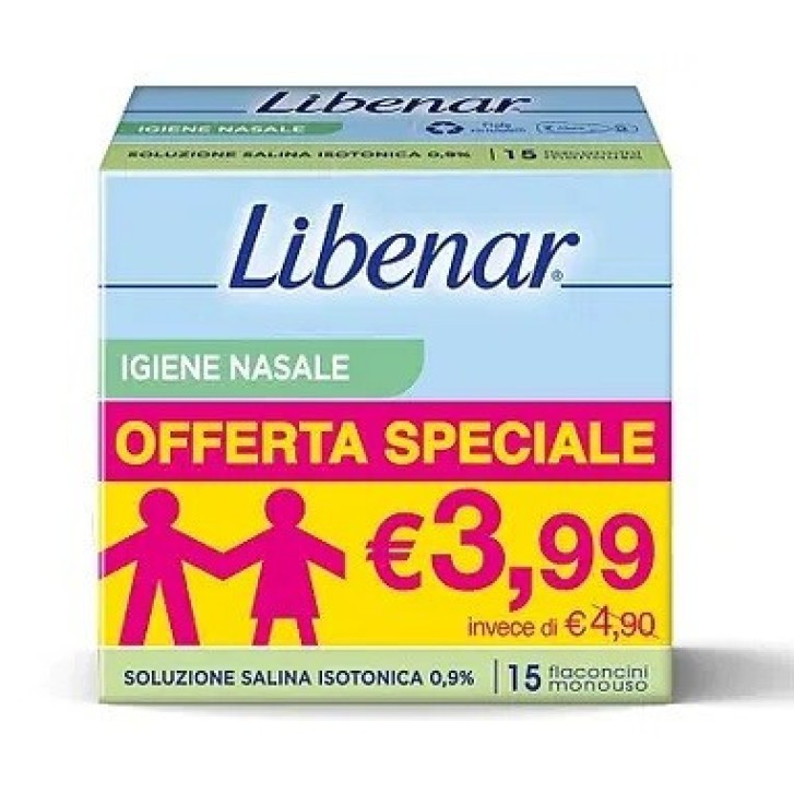 Soluzione Fisiologica Isotonica 0,9% per Naso e Occhi Flaconcini Monodose 5ml - Libenar